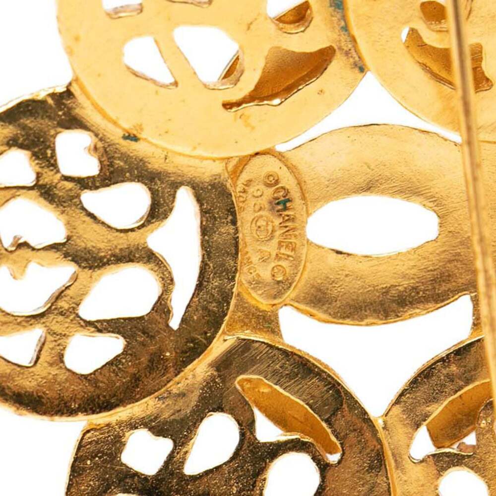CHANEL Authentic Vintage Gold Logo Brooch - Picture 3 of 3